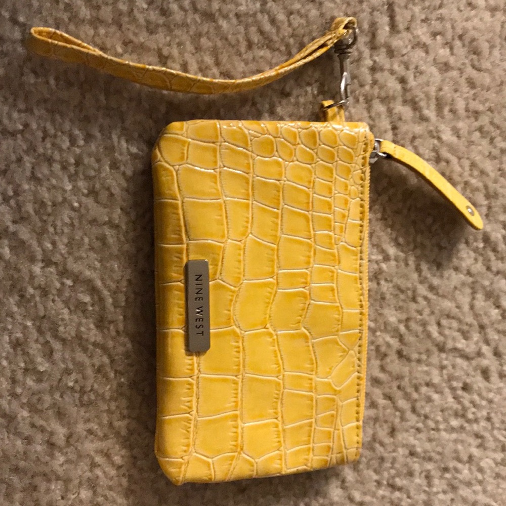 Nine West yellow wristlet